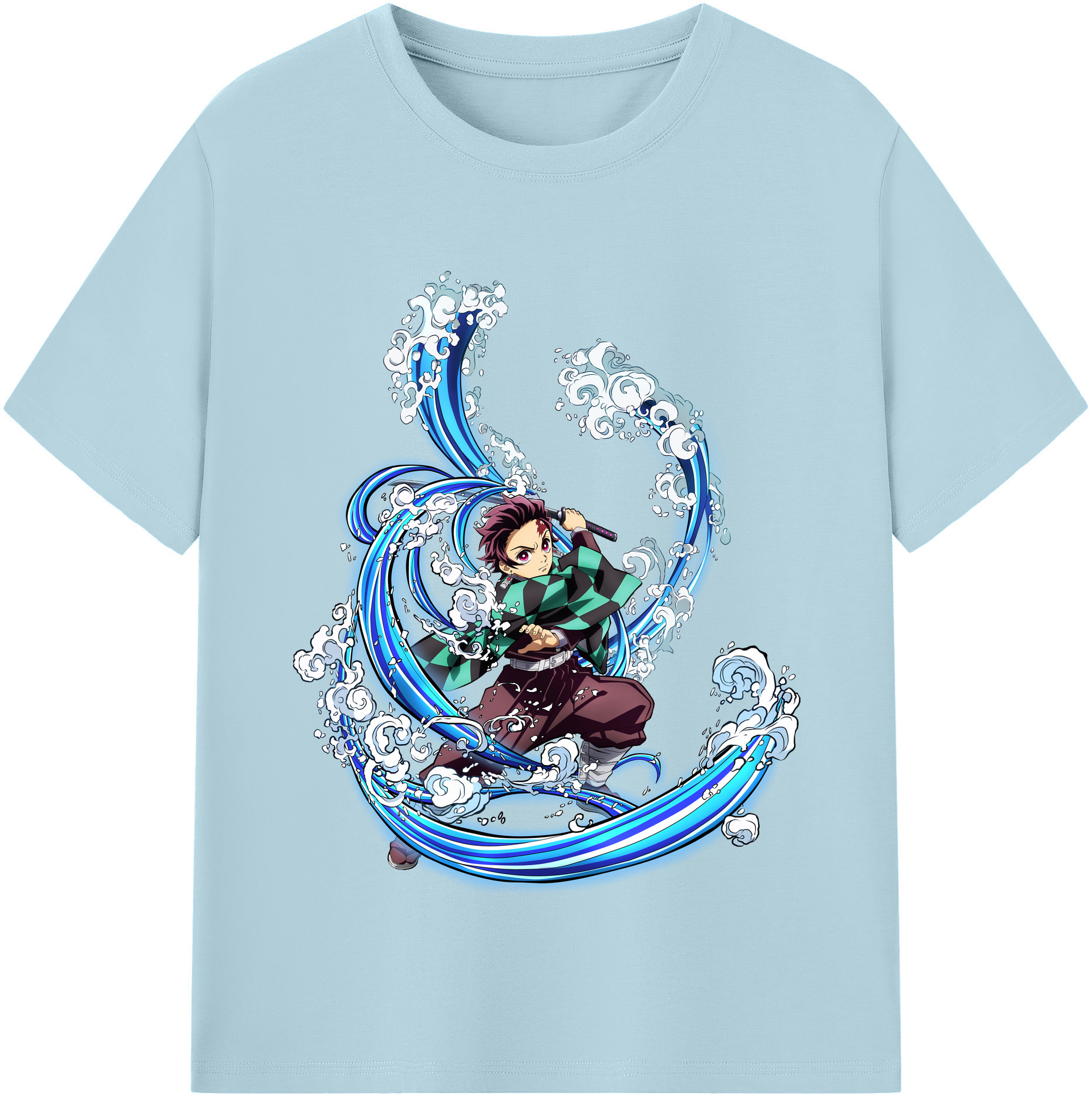 （画像用） 鬼滅の刃 竈門 炭治郎／かまど たんじろう Kamado Tanjirou 綿100％半袖Tシャツ（フロントプリント）